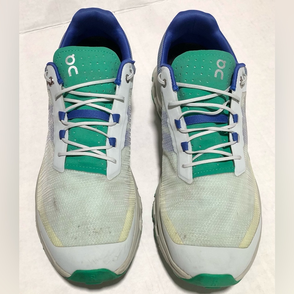 On Running Men's White, Green & Blue Athletic Shoes - Picture 3 of 11